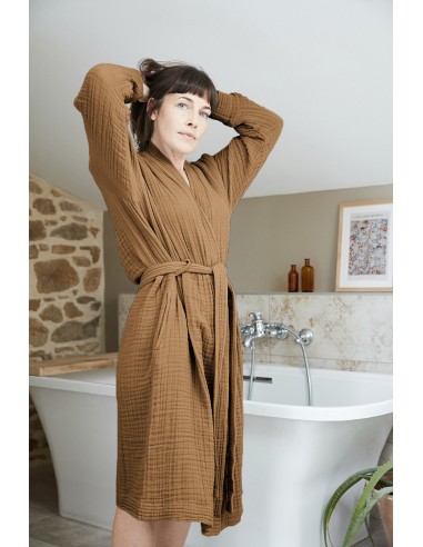 Peignoir kimono mixte Gaze de coton...