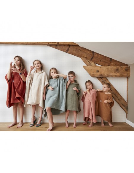 Poncho enfant mixte Gaze de coton unie Gaïa l'Effet Papillon
