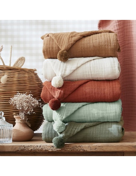 Poncho enfant mixte Gaze de coton unie Gaïa l'Effet Papillon