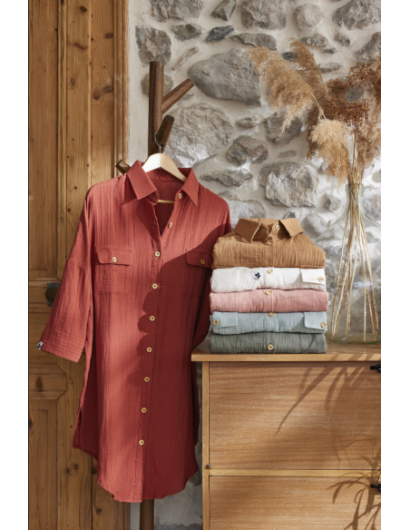 Tunique chemise "Gaïa" Gaze de Coton l'Effet Papillon