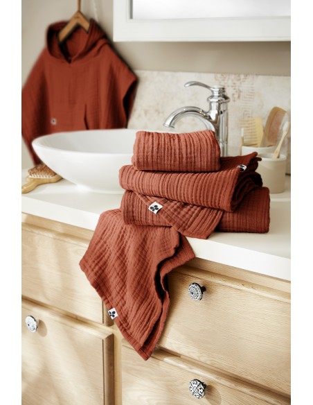 Serviette de toilette 50 x 90 cm Gaze de coton unie Gaïa l'Effet Papillon