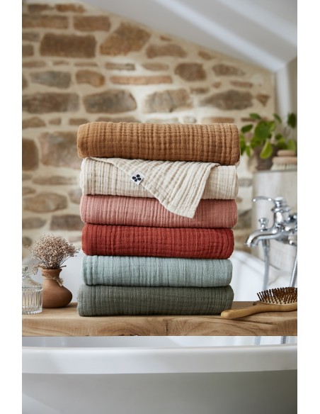 Drap de douche 70 x 130 cm Gaze de coton unie Gaïa l'Effet Papillon