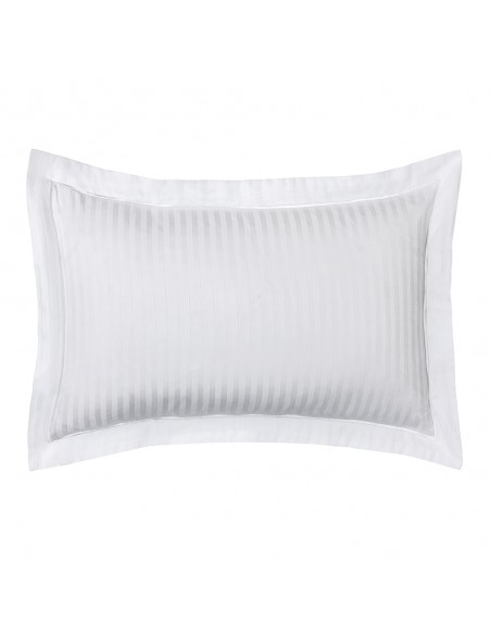 Taie d'oreiller 50 x 70 cm "Prestige" 100% Satin de coton Peigné avec fines rayures / 120 fils /cm²