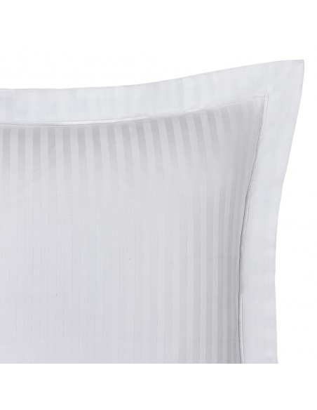 Taie d'oreiller 50 x 70 cm "Prestige" 100% Satin de coton Peigné avec fines rayures / 120 fils /cm²
