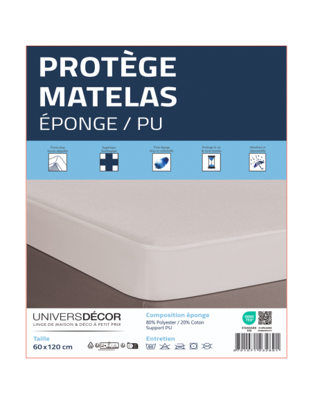 Protège matelas imperméable, absorbant et anti-acariens 60 x 120 cm