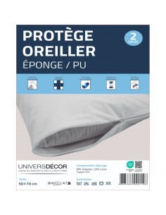 Lot de 2 protège-oreillers éponge imperméable absorbant...