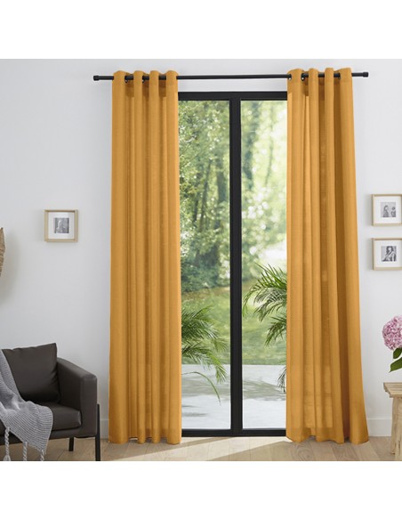 Paire de rideaux tamisant à œillets Effet Lin "Moonlight"