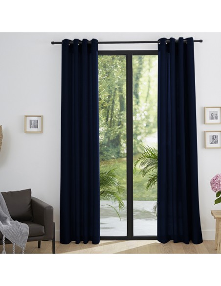 Paire de rideaux tamisant à œillets Effet Lin "Moonlight"