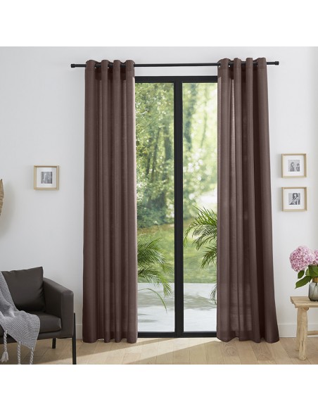 Paire de rideaux tamisant à œillets Effet Lin "Moonlight"