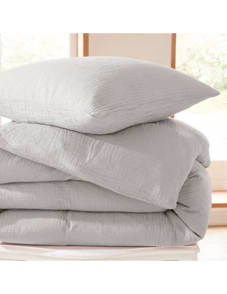 Parure de draps 3 pièces "Noah" Gaze de Coton pour lit 1 Place