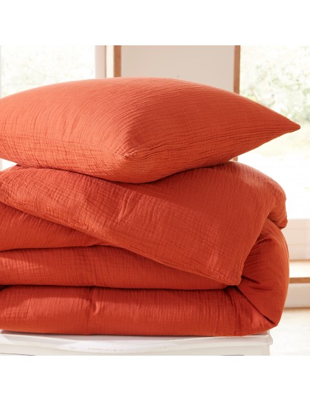 Parure de draps 3 pièces "Noah" Gaze de Coton pour lit 1 Place