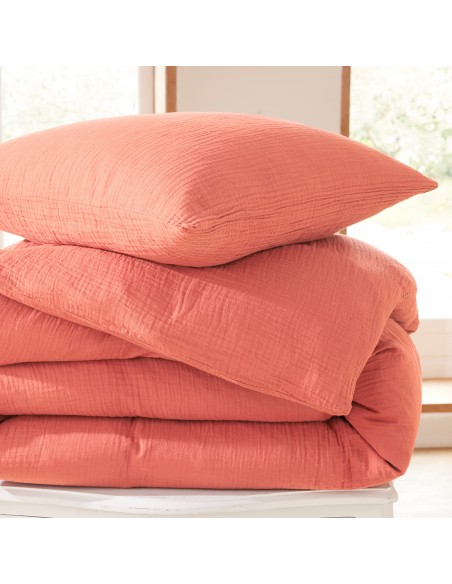 Parure de draps 4 pièces "Noah" Gaze de Coton pour lit 2 Places 140 cm