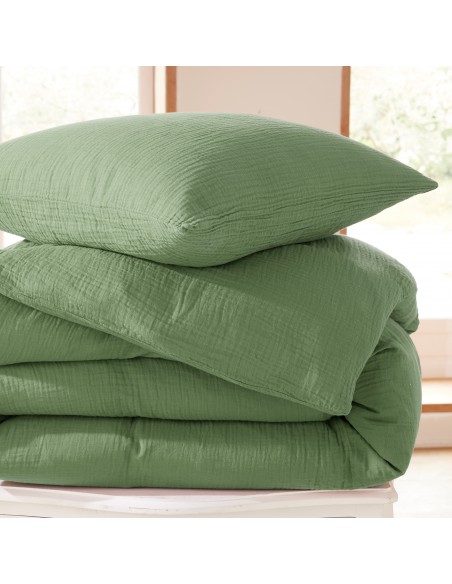 Parure de draps 4 pièces "Noah" Gaze de Coton pour lit 2 Places 140 cm