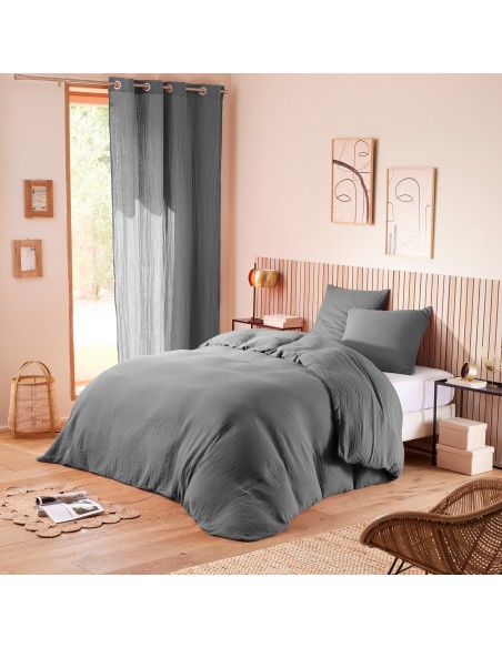 Parure de couette "Noah" Gaze de Coton 240 x 220 pour lit 2 Places 140 à 160 cm