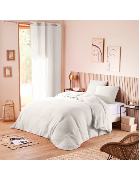 Parure de couette "Noah" Gaze de Coton 240 x 220 pour lit 2 Places 140 à 160 cm