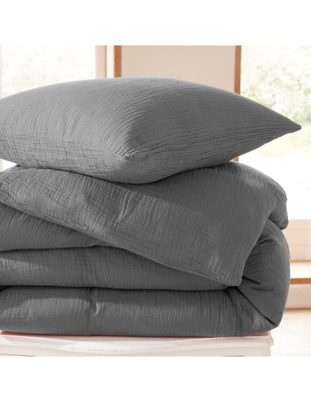Parure de couette "Noah" Gaze de Coton 260 x 240 pour lit 2 Places "King Size" 160 à 180 cm