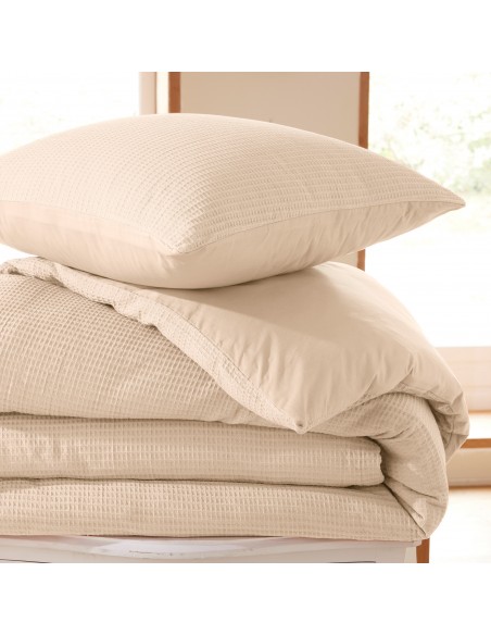 Parure de couette "Nid d'abeille" 140 x 200 pour lit 1 place