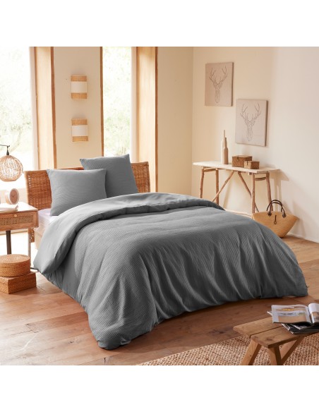 Parure de couette "Nid d'abeille" 260 x 240 pour lit 2 Places "King Size" 160 à 180 cm