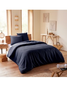 Parure de couette "Nid d'abeille" 260 x 240 pour lit 2...