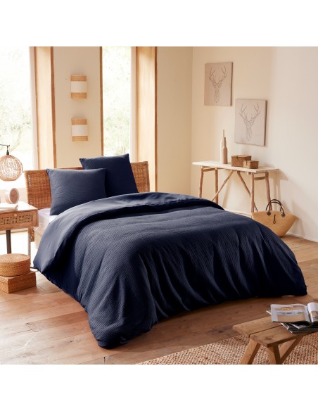 Parure de couette "Nid d'abeille" 260 x 240 pour lit 2 Places "King Size" 160 à 180 cm