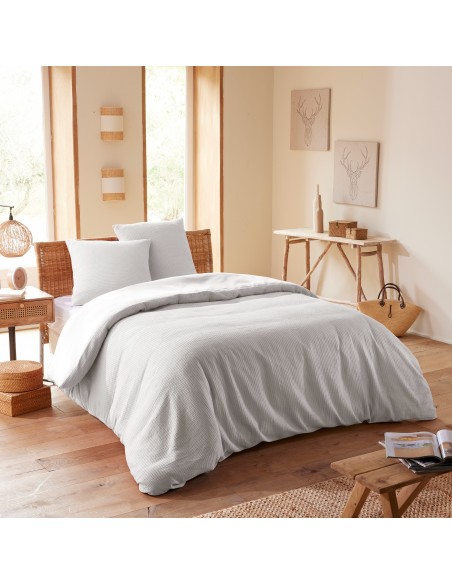 Parure de couette "Nid d'abeille" 260 x 240 pour lit 2 Places "King Size" 160 à 180 cm