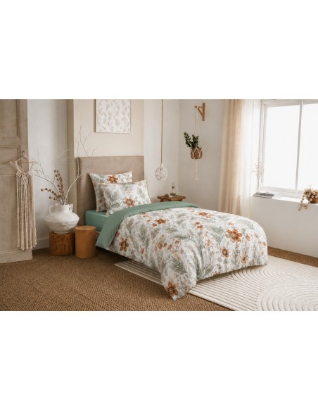 Pack housse de couette 140 x 200 réversible "Anaelle" 4 pièces pour lit 90 x 190