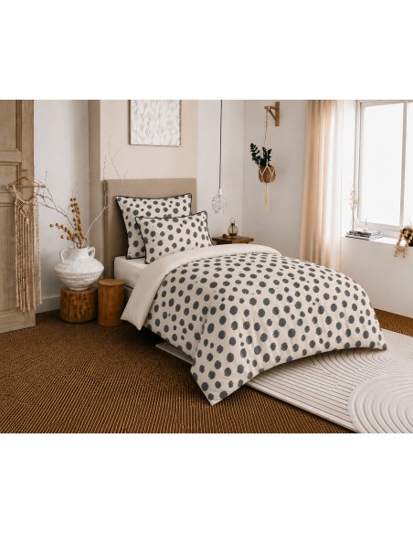 Pack housse de couette 140 x 200 réversible "Anaelle" 4 pièces pour lit 90 x 190