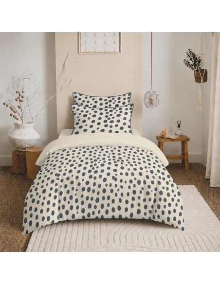 Pack housse de couette 140 x 200 réversible "Anaelle" 4 pièces pour lit 90 x 190