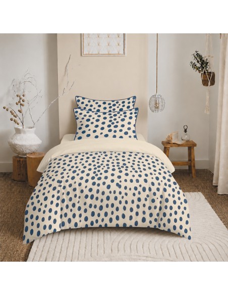 Pack housse de couette 140 x 200 réversible "Anaelle" 4 pièces pour lit 90 x 190