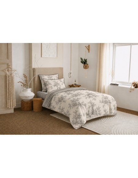 Pack housse de couette 140 x 200 réversible "Anaelle" 4 pièces pour lit 90 x 190