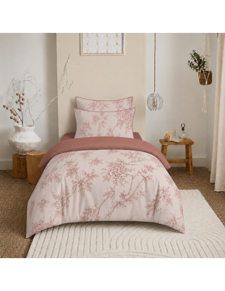 Pack housse de couette 140 x 200 réversible "Anaelle" 4 pièces pour lit 90 x 190