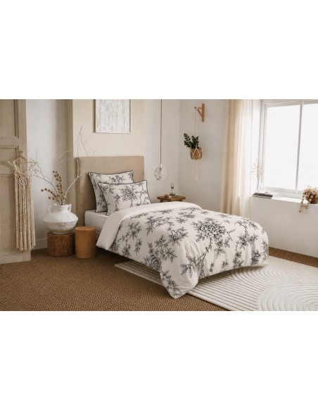 Pack housse de couette 140 x 200 réversible "Anaelle" 4 pièces pour lit 90 x 190