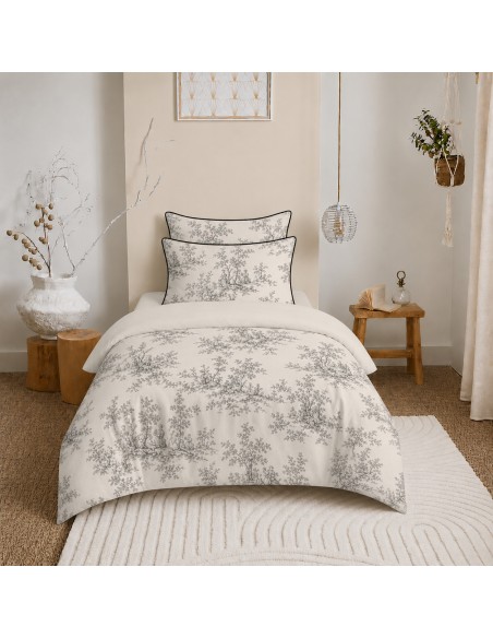 Pack housse de couette 140 x 200 réversible "Anaelle" 4 pièces pour lit 90 x 190