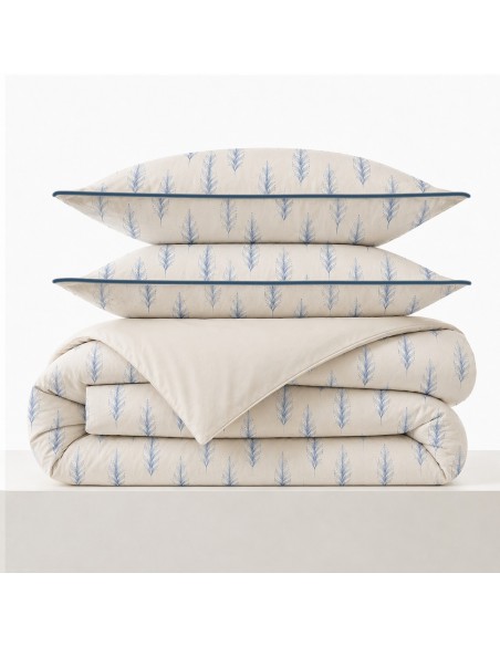 Pack housse de couette 140 x 200 réversible "Anaelle" 4 pièces pour lit 90 x 190