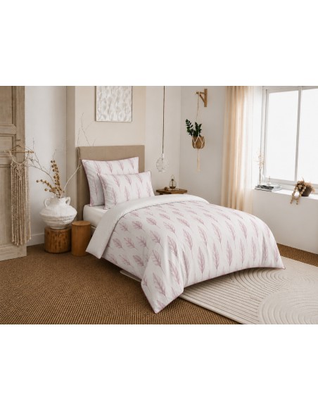 Pack housse de couette 140 x 200 réversible "Anaelle" 4 pièces pour lit 90 x 190
