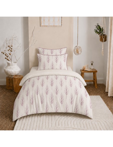Pack housse de couette 140 x 200 réversible "Anaelle" 4 pièces pour lit 90 x 190