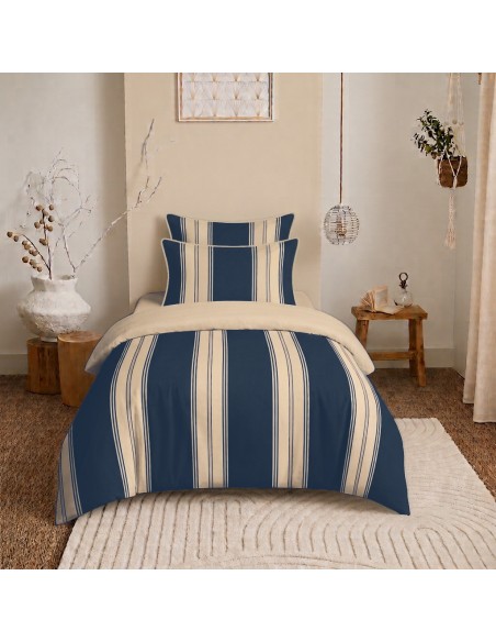 Pack housse de couette 140 x 200 réversible "Anaelle" 4 pièces pour lit 90 x 190
