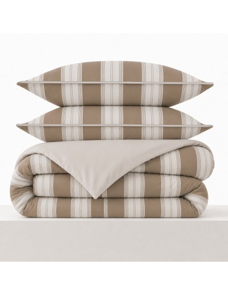 Pack housse de couette 140 x 200 réversible "Anaelle" 4 pièces pour lit 90 x 190