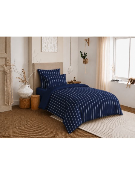 Pack housse de couette 140 x 200 réversible "Anaelle" 4 pièces pour lit 90 x 190