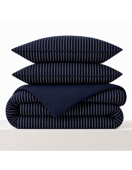 Pack housse de couette 140 x 200 réversible "Anaelle" 4 pièces pour lit 90 x 190