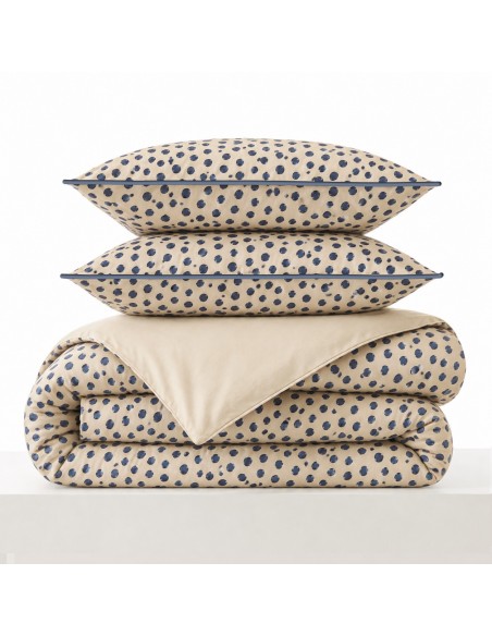 Pack housse de couette 240 x 220 réversible "Anaelle" 6 pièces pour lit 140 x 190