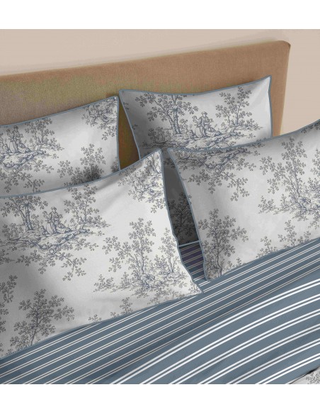 Pack housse de couette 240 x 220 réversible "Anaelle" 6 pièces pour lit 140 x 190