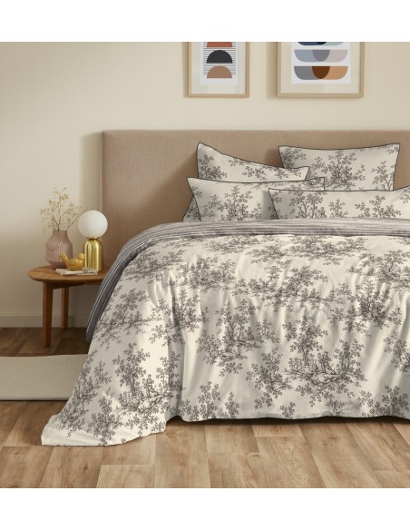 Pack housse de couette 240 x 220 réversible "Anaelle" 6 pièces pour lit 140 x 190