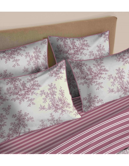 Pack housse de couette 240 x 220 réversible "Anaelle" 6 pièces pour lit 140 x 190
