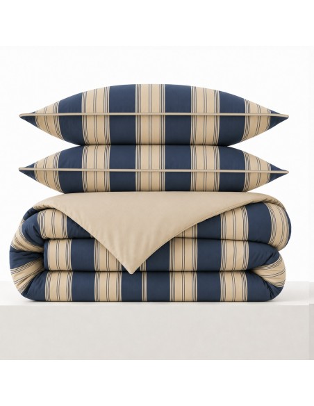 Pack housse de couette 240 x 220 réversible "Anaelle" 6 pièces pour lit 140 x 190