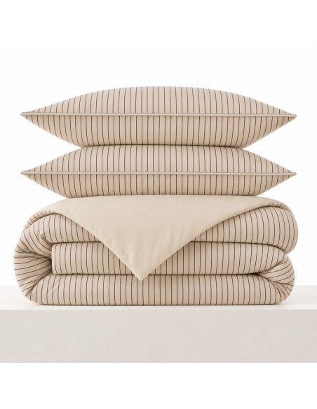 Pack housse de couette 240 x 220 réversible "Anaelle" 6 pièces pour lit 140 x 190