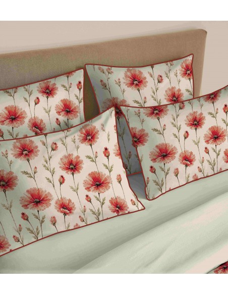Pack housse de couette 240 x 220 réversible "Anaelle" 6 pièces pour lit 180 x 200