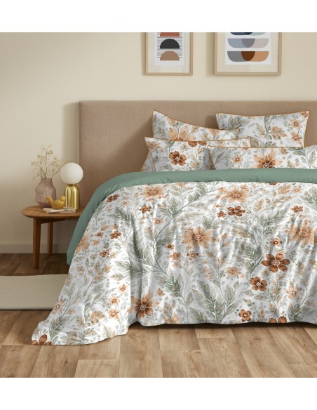 Pack housse de couette 240 x 220 réversible "Anaelle" 6 pièces pour lit 180 x 200