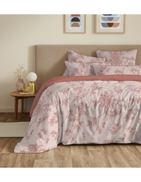 Pack housse de couette 240 x 220 réversible "Anaelle" 6 pièces pour lit 180 x 200