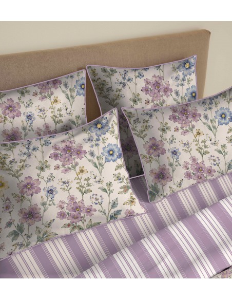 Pack housse de couette 240 x 220 réversible "Anaelle" 6 pièces pour lit 180 x 200